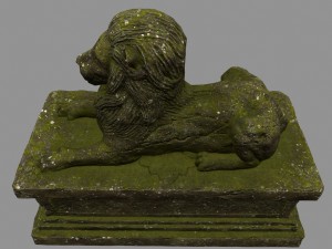 lion statue 01 Model 3D