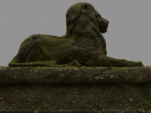 lion statue 01 Model 3D