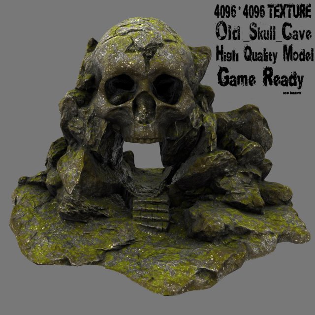 skull cave 03 3D Model .c4d .max .obj .3ds .fbx .stl .blend 