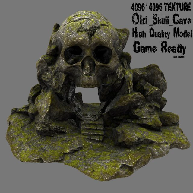 skull cave 03 3D Model .c4d .max .obj .3ds .fbx .stl .blend 