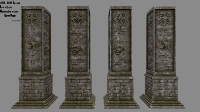 pillar 3D Model .c4d .max .obj .3ds .fbx .stl .blend 