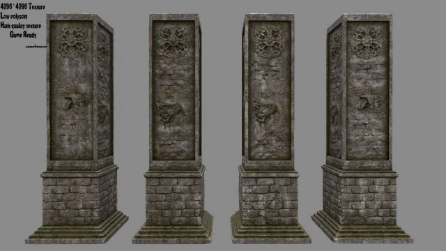 pillar 3D Model .c4d .max .obj .3ds .fbx .stl .blend 