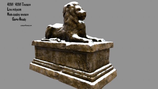 lion statue 02 3D मॉडल .c4d .max .obj .3ds .fbx .stl .blend 