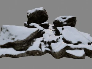 batu salju Model 3D