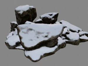 batu salju Model 3D