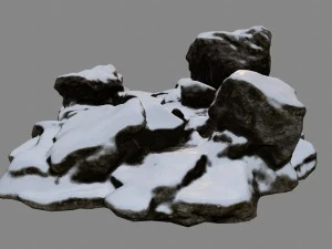 batu salju Model 3D