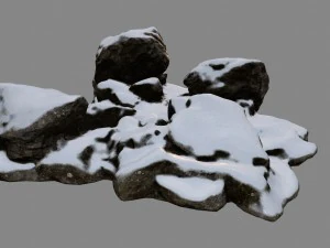 batu salju Model 3D