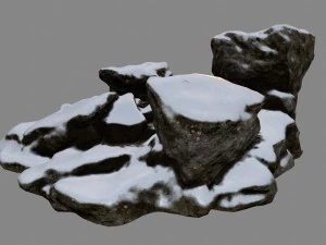 batu salju Model 3D
