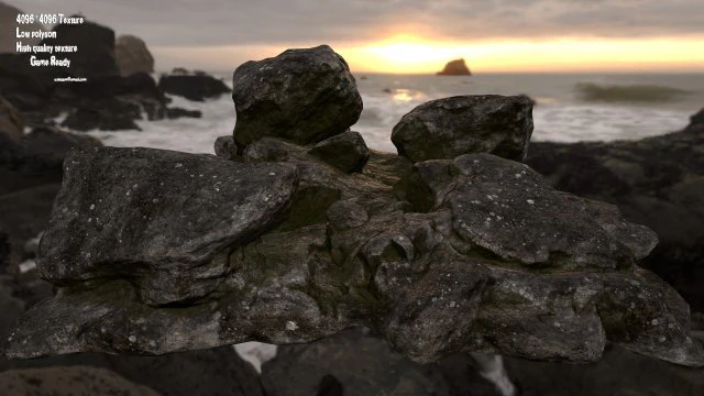 rocks 3 3D Model .c4d .max .obj .3ds .fbx .stl .blend