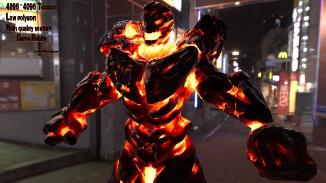 fire monster Model 3D .c4d .max .obj .3ds .fbx .stl .blend 