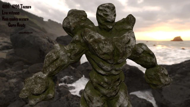 rock monster 3D Model .c4d .max .obj .3ds .fbx .stl .blend 