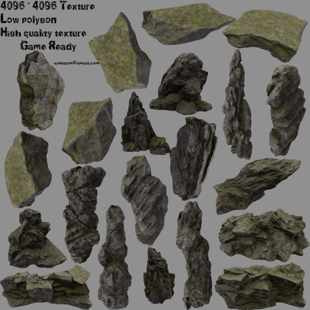 forest rock 3D Modell .c4d .max .obj .3ds .fbx .stl .blend 