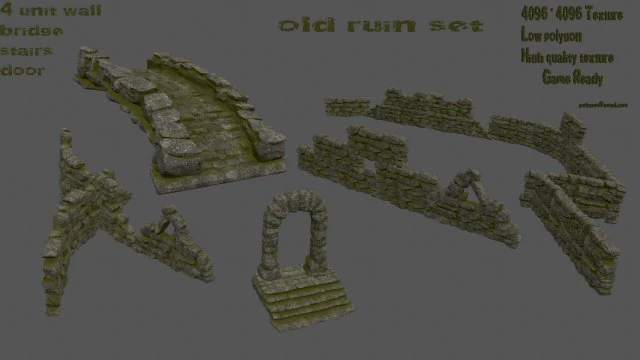 old ruin 3D Model .c4d .max .obj .3ds .fbx .stl .blend