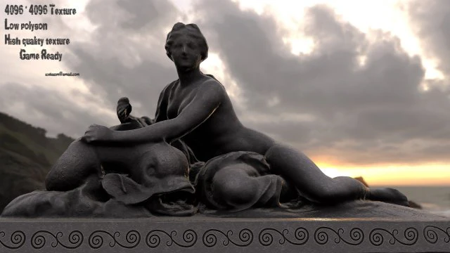 woman statue 3D Model .c4d .max .obj .3ds .fbx .stl .blend 