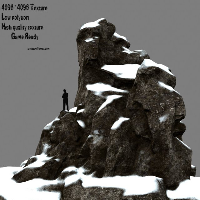 snow rocks 3D 모델 .c4d .max .obj .3ds .fbx .stl .blend 