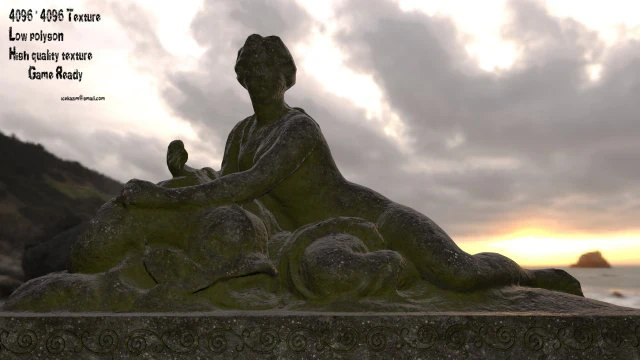 woman statue 3D Model .c4d .max .obj .3ds .fbx .stl .blend 