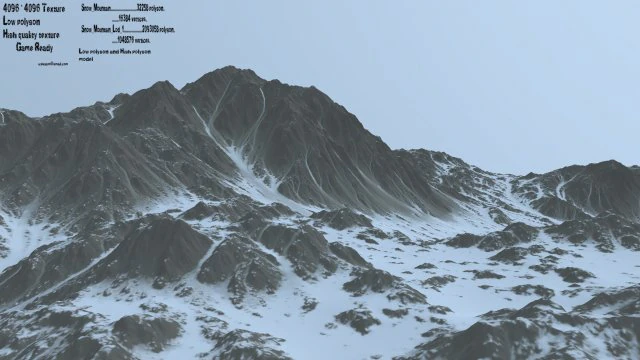 snow mountain 3D Model .c4d .max .obj .3ds .fbx .stl .blend