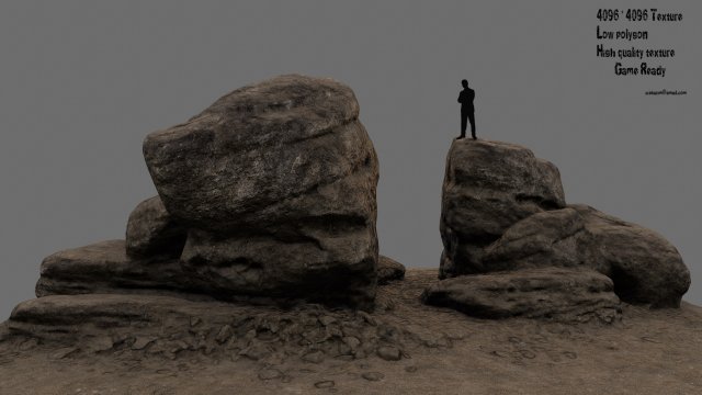 desert rocks 3D Модель .c4d .max .obj .3ds .fbx .stl .blend 