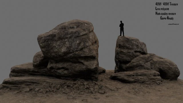 desert rocks 3D Model .c4d .max .obj .3ds .fbx .stl .blend