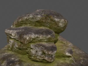 mossy rocks 3D Model
