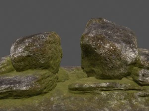 mossy rocks 3D Model