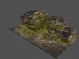 mossy rocks 3D Model