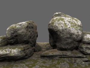 mossy rocks Model 3D