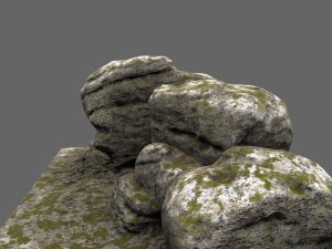 mossy rocks Model 3D