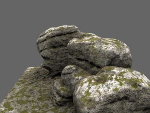 mossy rocks 3D Model