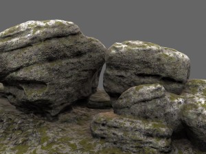 mossy rocks Model 3D