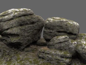 mossy rocks 3D Model