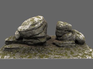 mossy rocks Model 3D
