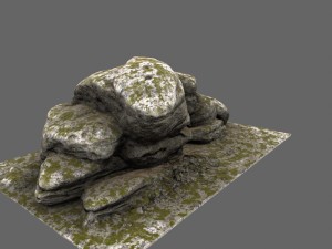 mossy rocks Model 3D