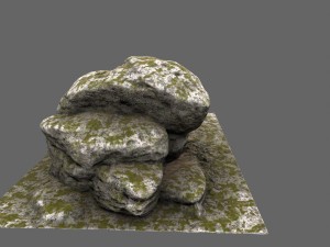 mossy rocks Model 3D