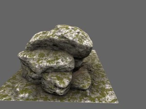 mossy rocks 3D Model