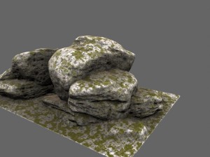 mossy rocks Model 3D