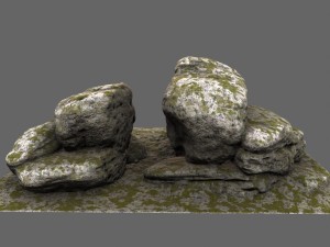 mossy rocks Model 3D