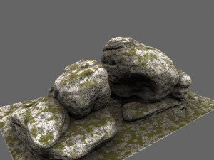mossy rocks Model 3D