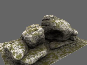 mossy rocks 3D Model
