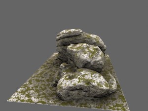 mossy rocks Model 3D
