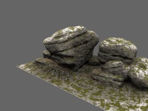 mossy rocks 3D Model