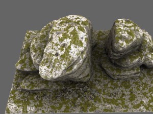 mossy rocks Model 3D