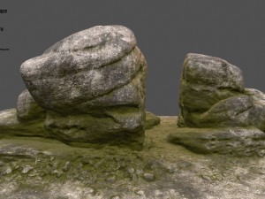 mossy rocks 3D 模型