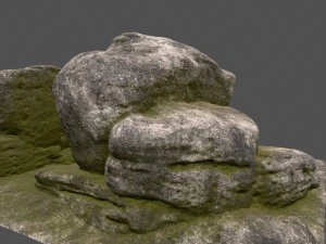 mossy rocks 3D Model