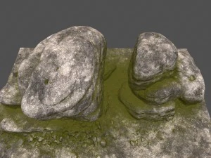 mossy rocks 3D Model