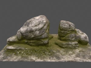 mossy rocks 3D Model