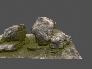mossy rocks 3D Model