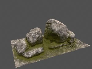 mossy rocks 3D Model