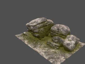 mossy rocks 3D Model