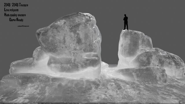 ice rock Model 3D .c4d .max .obj .3ds .fbx .stl .blend 